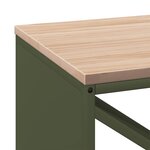 vidaXL Étagère à bois de chauffage avec plateau en bois vert olive