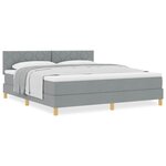 vidaXL Lit à sommier avec matelas Gris clair 180x200 cm Tissu