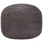 vidaXL Pouf fait à la main Gris foncé 45 x 30 cm Jute