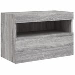 vidaXL Ensemble de meubles TV muraux 7 Pièces et lumières LED sonoma gris