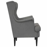 vidaXL Fauteuil Gris foncé Velours