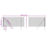 vidaXL Clôture en treillis métallique anthracite 0 8x10 m