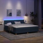vidaXL Lit à ressort LED avec matelas avec LED Bleu 180 x 200 cm tissu