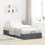 vidaXL Cadre de lit ottoman sans matelas gris foncé 90x190 cm velours