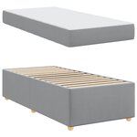 vidaXL Cadre de lit avec matelas Gris clair 90 x 190 cm tissu