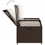 vidaXL Ensemble à manger de jardin 5 Pièces et coussins marron poly rotin