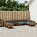 vidaXL Ensemble de canapés d'extérieur 10 Pièces Naturel et Anthracite