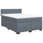 vidaXL Sommier à lattes de lit et matelas Gris foncé 140x190cm Velours