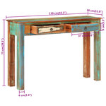 vidaXL Table console 110x30x75 cm bois massif de récupération