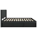 vidaXL Cadre de lit avec rangement et tête de lit Noir 180 x 200 cm