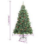 vidaXL Sapin de Noël artificiel avec pommes de pin et baies 210 cm