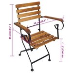 vidaXL Chaises pliables de jardin lot de 4 Acier et bois acacia massif