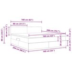 vidaXL Lit de rangement LED avec matelas Gris foncé 160 x 200 cm