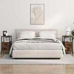 vidaXL Cabinet de chevet avec tiroir 2 Pièces Chêne fumé 30 x 48 x 61 cm