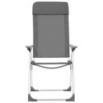 vidaXL Chaises de camping pliables 2 Pièces Gris Aluminium