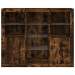 vidaXL Buffets avec lumières LED 3 Pièces chêne fumé bois d'ingénierie