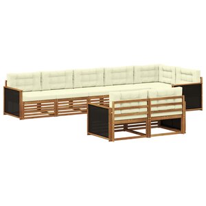 vidaXL Ensemble de canapés d'extérieur 8 pc Naturel et Crème