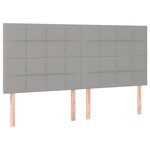 vidaXL Tête de lit à LED Gris clair 160x5x118/128 cm Tissu