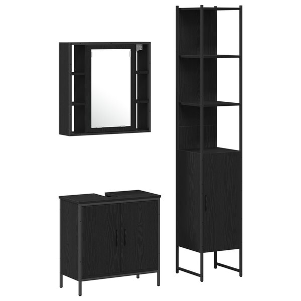 Meuble sous-vasque vidaXL Chêne noir 60x30x60 cm Bois d'ingénierie