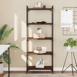 vidaXL Bibliothèque 5 niveaux chêne marron 60x30x154cm bois ingénierie