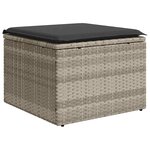 vidaXL Salon de jardin 9 Pièces avec coussins gris clair résine tressée