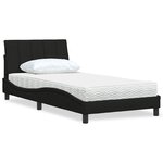 vidaXL Lit avec matelas noir 100x200 cm tissu