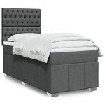 vidaXL Sommier à lattes de lit avec matelas Gris foncé 90x200 cm Tissu