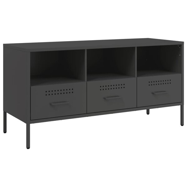 vidaXL Meuble TV noir 100 5x39x50 5 cm acier