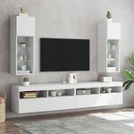 vidaXL Meuble TV avec lumières LED blanc 30 5x30x90 cm