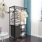 vidaXL Porte-vêtements Acier et tissu non-tissé 87x44x158 cm Noir