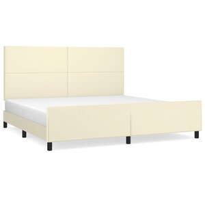 vidaXL Cadre de lit sans matelas crème 200x200 cm similicuir