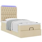 vidaXL Cadre de lit ottoman avec matelas crème 90x190 cm tissu