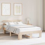 vidaXL Cadre de lit Marron 135 x 190 cm Bois de pin massif