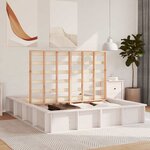 vidaXL Cadre de lit avec stockage Blanc 160 x 200 cm Pin massif