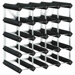 vidaXL Casier à bouteilles pour 20 bouteilles Noir Bois de pin solide