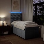 vidaXL Sommier à lattes de lit avec matelas Gris clair 100x200cm Tissu
