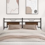 vidaXL Tête de lit chêne marron 180 cm bois d'ingénierie et acier
