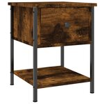 vidaXL Table de chevet chêne fumé 34x35 5x45 cm bois d'ingénierie