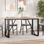 vidaXL Table à manger cadre en O 140x80x75 5 cm bois pin massif fonte