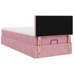 vidaXL Cadre de lit ottoman avec matelas rose 100x200 cm velours