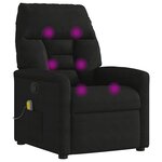 vidaXL Fauteuil inclinable de massage noir tissu microfibre