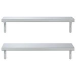 vidaXL Étagères murales 2 Pièces 75x23 5 cm argenté acier inoxydable