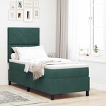 vidaXL Lit à ressorts avec matelas Vert foncé 80 x 200 cm Velours