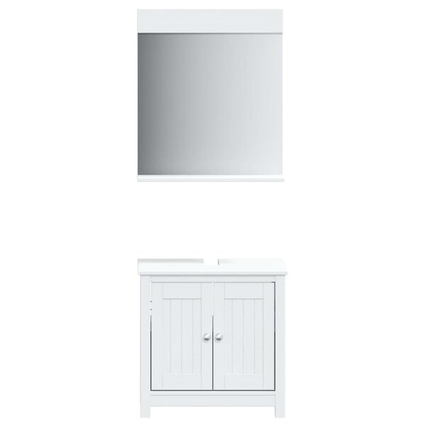 vidaXL Meubles de salle de bain 2 Pièces BERG blanc bois de pin massif