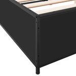 vidaXL Cadre de lit noir 120x190 cm bois d'ingénierie et métal