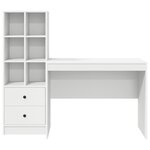 vidaXL Bureau avec rangement Bois aggloméré blanc