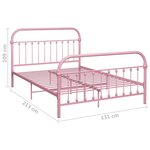 vidaXL Cadre de lit sans matelas rose métal 120x200 cm