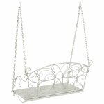 vidaXL Banc Balançoire Acier 105 5 x 61 x 56 cm Blanc antique