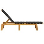 vidaXL Chaises longues lot de 2 noir bois d'acacia solide et tissu