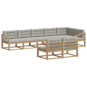 vidaXL Ensemble de canapés d'extérieur 6 pc Blanc et gris clair